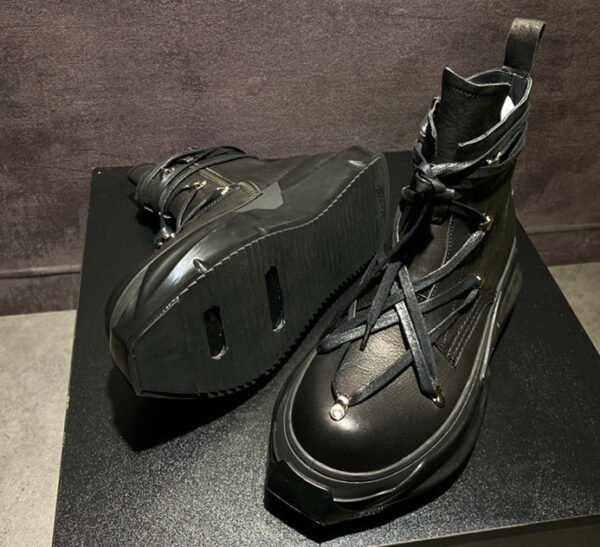 Men's Top Layer Cowhide Platform High-top Ankle Boots - Image 2