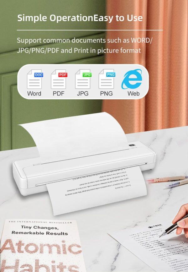 Cross-border A4 Printer Bluetooth Connection Wireless Mobile Phone Computer Office Home Portable Tattoo Printer - Image 24