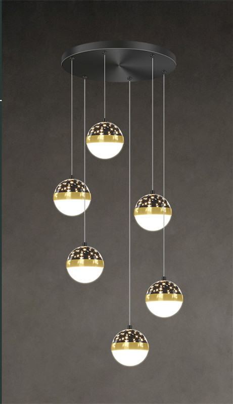 Nordic Luxury Luxury Villa Duplex Staircase Chandelier - Image 2