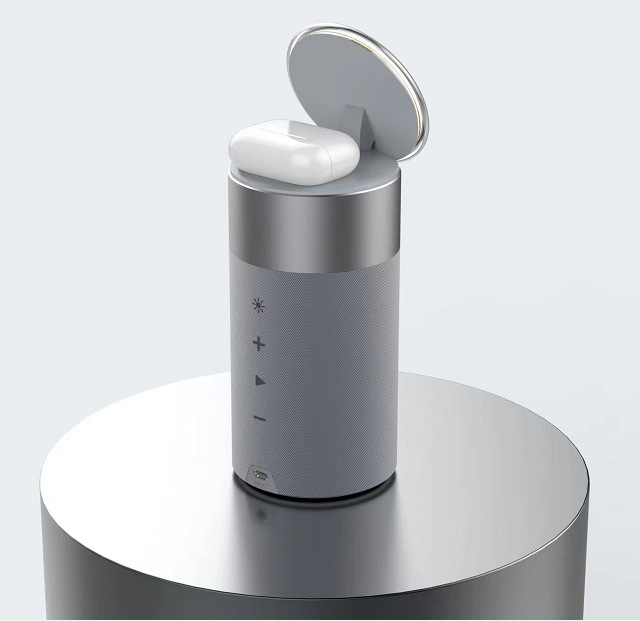 3 In 1 Multi-Function IPhone And AirPods Wireless Charger Portable Bluetooth Speaker With Touch Lamp For Home And Office - Image 6
