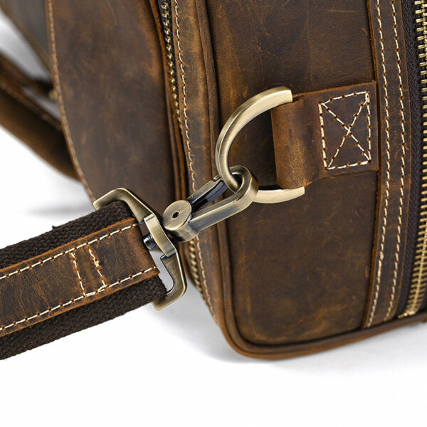 Large Capacity Retro Crazy Horse Leather Travel Bag - Image 5