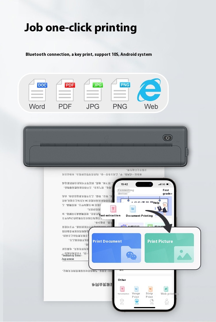 Cross-border A4 Printer Bluetooth Connection Wireless Mobile Phone Computer Office Home Portable Tattoo Printer - Image 19