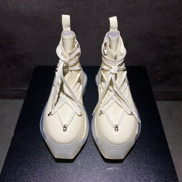 Men's Top Layer Cowhide Platform High-top Ankle Boots - Image 3