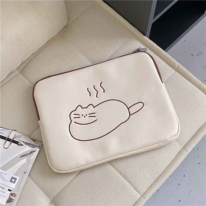 Embroidered Animal Cute Tablet Protective Sleeve Computer Tank Bag - Image 3