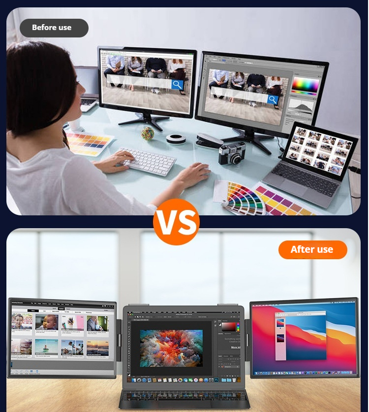 14-inch Dual-screen Portable Monitor Laptop With Wall-mounted External Expansion Screen Dual-screen Portable Screen - Image 11