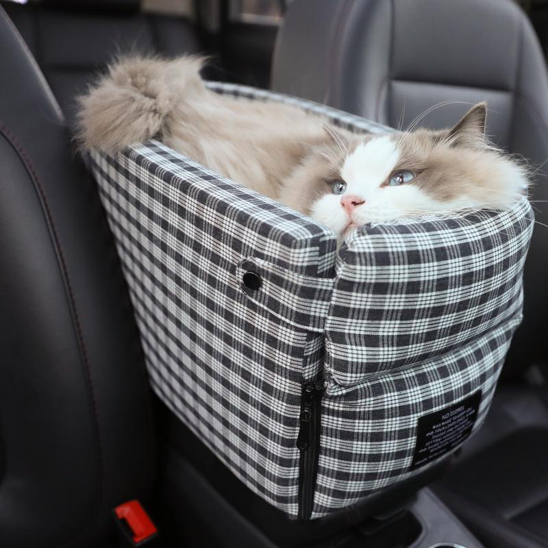Portable Pet Dog Car Seat Central Control Nonslip Dog Carriers Safe Car Armrest Box Booster Kennel Bed For Small Cat Dog Travel - Image 1
