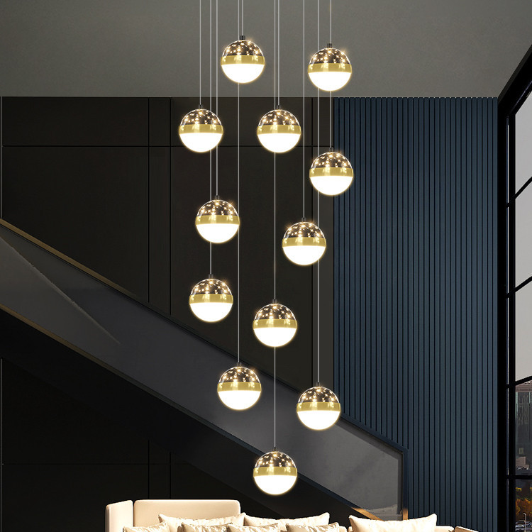 Nordic Luxury Luxury Villa Duplex Staircase Chandelier - Image 1