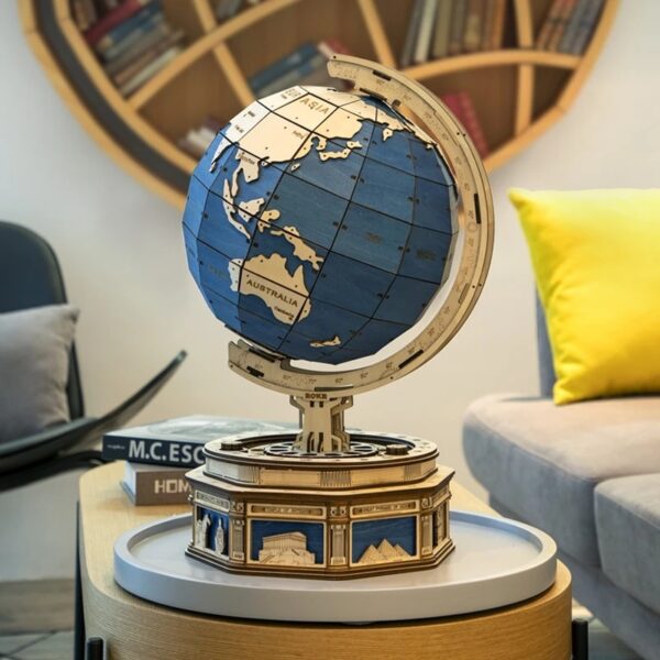Robotime Globe Earth 567pcs 3D Wooden Puzzle Games Ocean Map Ball Assemble Model Toys Xms Gift for Children Boys Dropshipping - Image 2