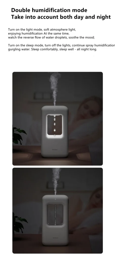 New Air Humidifier Home Quiet Bedroom Anti-Gravity Water Drop Humidifier Atmosphere Light