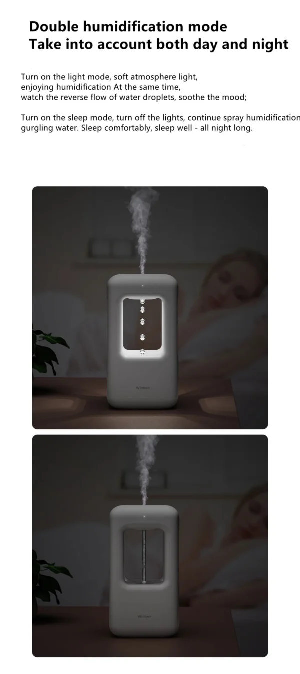 New Air Humidifier Home Quiet Bedroom Anti-Gravity Water Drop Humidifier Atmosphere Light - Image 15