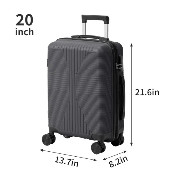 Non-TSA Customs Lock 3-in-1 PP Trolley Case, 20in, 24in, 28in, PP, Dark Gray - Image 5