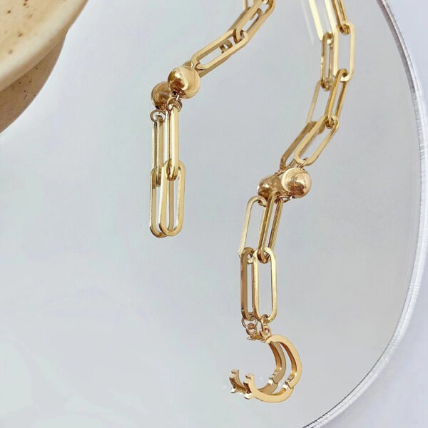 18K Gold Cat Eyeball Checker Handmade Thick Bracelet - Image 3