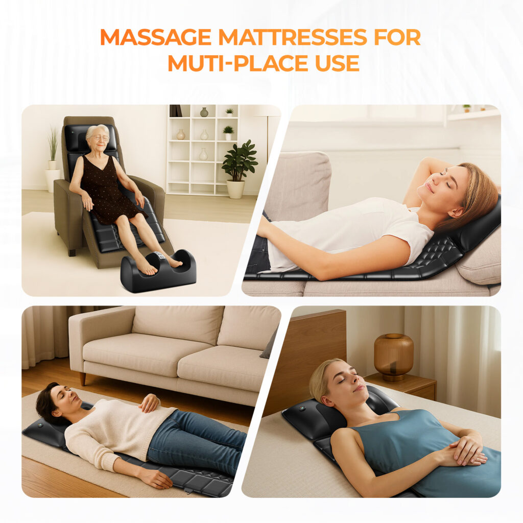 Amazon Restricted Products Foldable Massage Mattress Controller With Smart Heating And Timer, Perfect For Full-body Relaxation At Home, Portable And Convenient For Home Use
