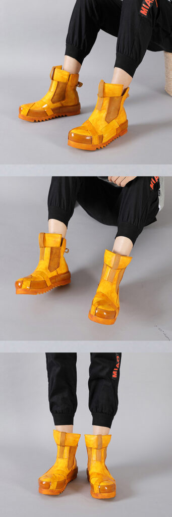 Design Leather Handmade Retro Thick Soled Heightening Casual Shoes