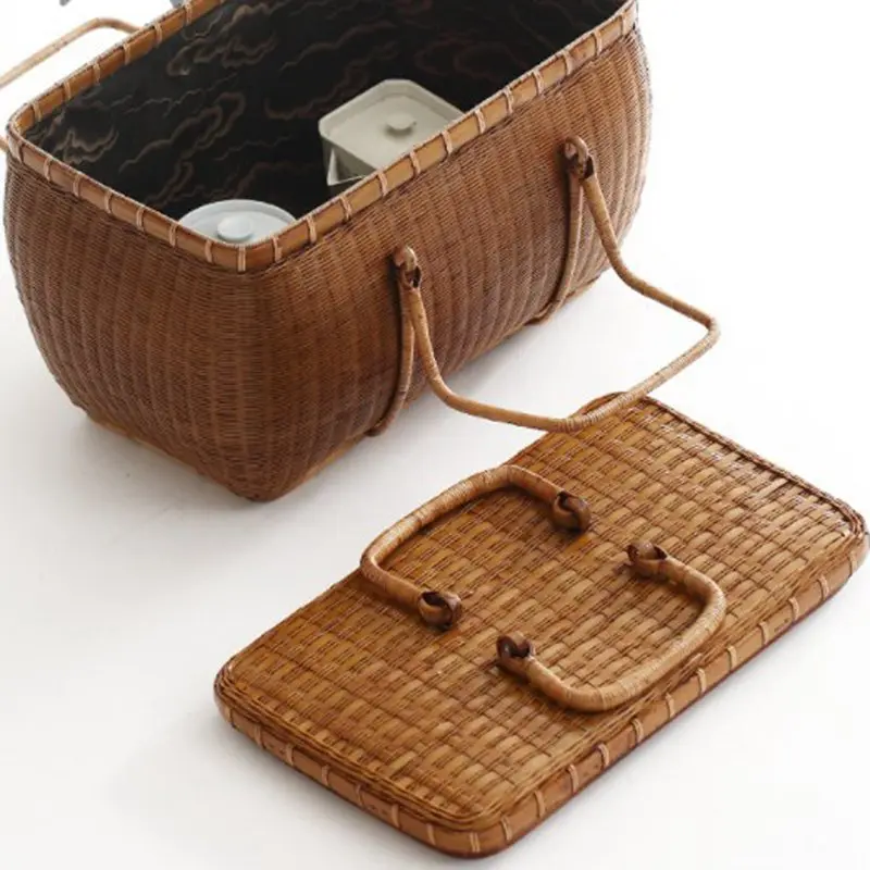 Handmade Bamboo Tea Ceremony Tea Person Carrying Bag Portable - Image 10