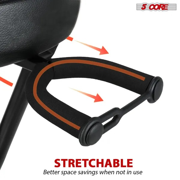 5Core Guitar Stool Adjustable Backrest Piano Chair 3.15" Padded Seat Music Stand - Image 3