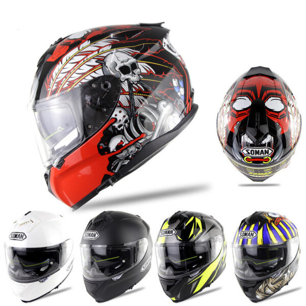 Motorcycle Electric Bicycle Riding Helmet With Anti-fog Double Lens - Image 5