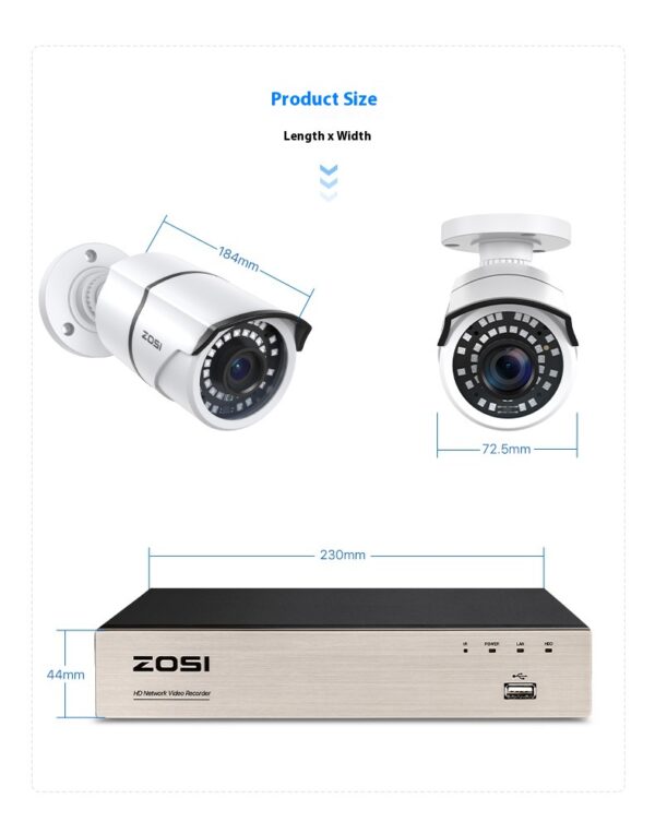 ZOSI Zhou Shi 5 Million HD POE Network Video Recorder Security Remote Outdoor Monitor Suit - Image 18