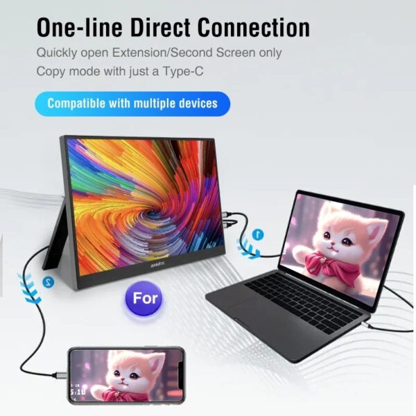 Anmite 14 Inch Touch Portable Monitor 1200P HDR IPS Gaming Monitor USB TYPE C HDMI For Phone Laptop Desktop PS4 - Image 3