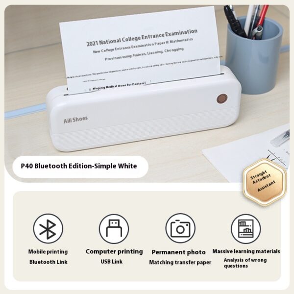 Ailixiong P40 Small Mini Ink-free Office Portable A4 Thermal Printer - Image 5