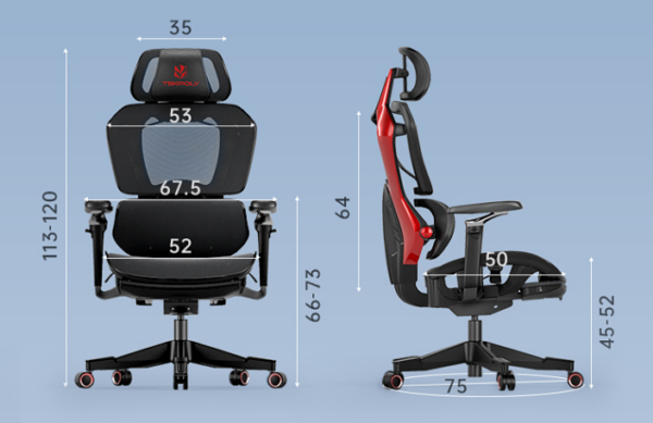 Ergonomic Gaming Chair Men's Waist Reclining - Image 11