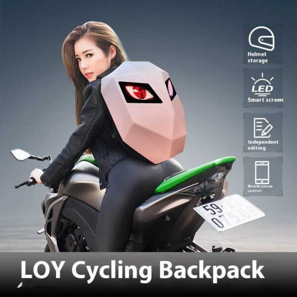 Motorcycle Helmet Hard Shell Waterproof Night Light Backpack - Image 3