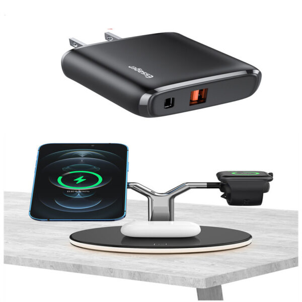 3 In 1 Magnetic Wireless Charger Stand Watch 15W Fast Charging Dock Station For Earbuds Pro - Image 17