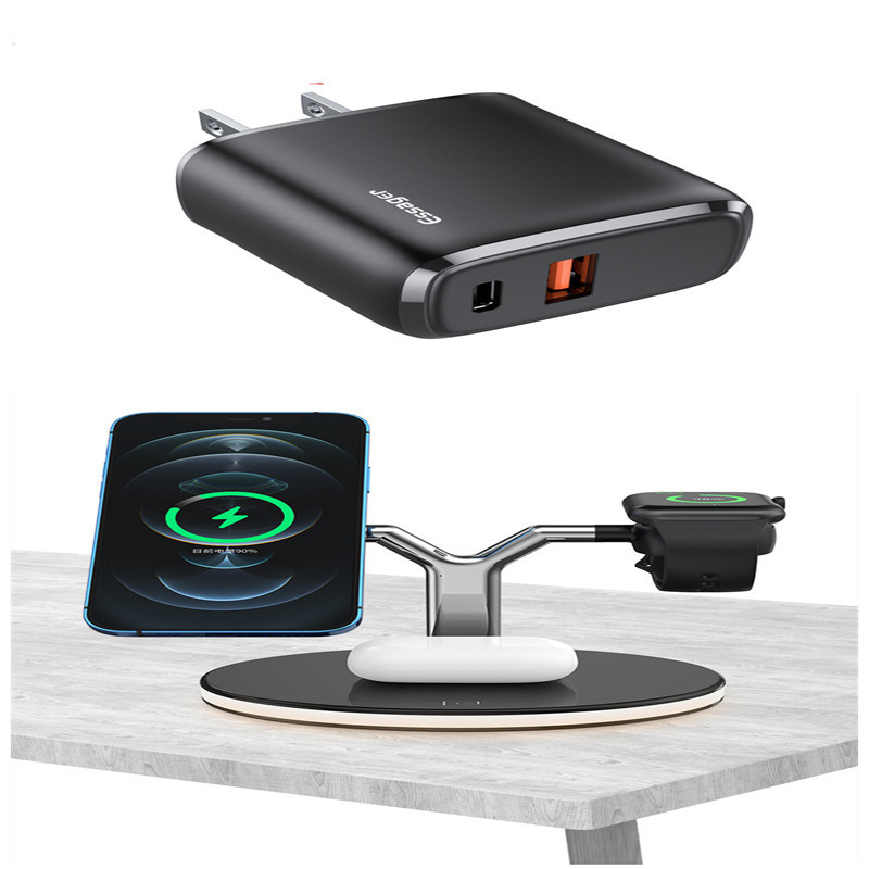 3 In 1 Magnetic Wireless Charger Stand Watch 15W Fast Charging Dock Station For Earbuds Pro - Image 17