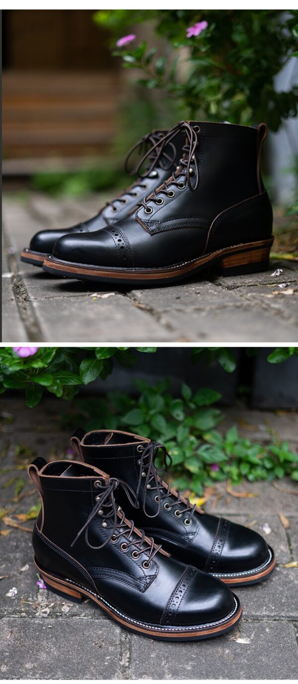 Tooling First Layer Cowhide Fall Winter Men Genuine Leather Boots - Image 18