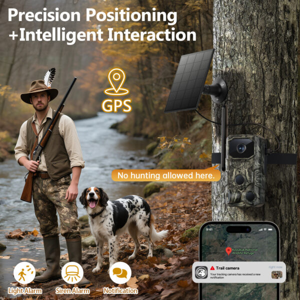 4G GPS Hunting Outdoor Trail Camera Wide Angle 4MP Camouflage Wildlife Deer Monitoring Solar Hunt Camera - Image 5