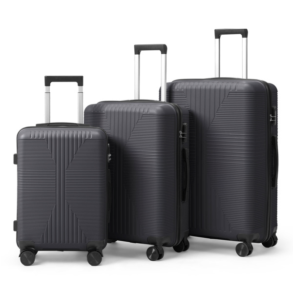 Non-TSA Customs Lock 3-in-1 PP Trolley Case, 20in, 24in, 28in, PP, Dark Gray - Image 13