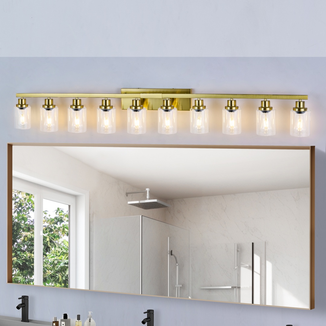 10 Light Gold Vanity Lights For Mirror, 52inch Modern Gold Bathroom Wall Lighting For Bedroom, Living Room - Image 14