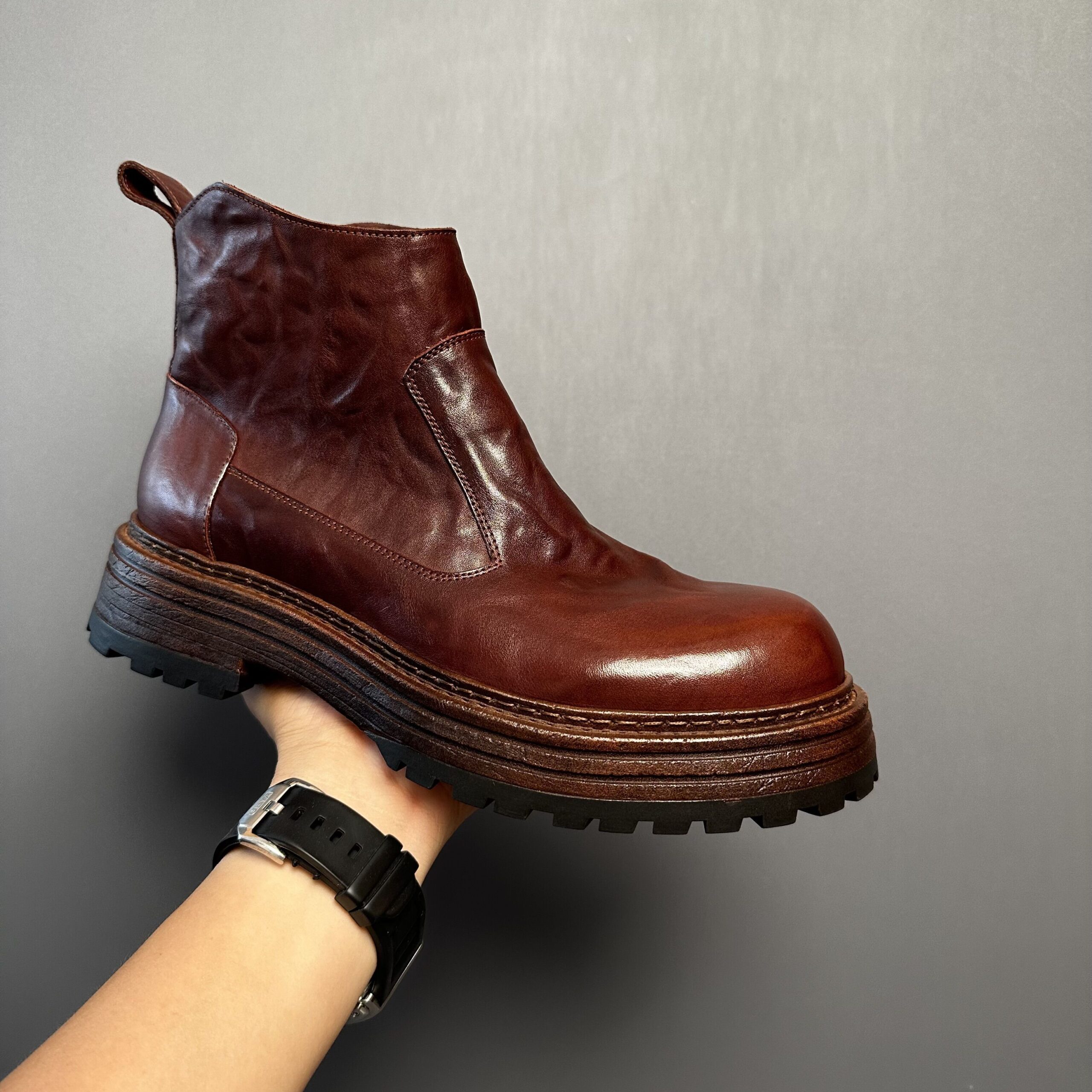 Retro Chelsea Men's Winter Worker Boot Mid-top British - Image 6
