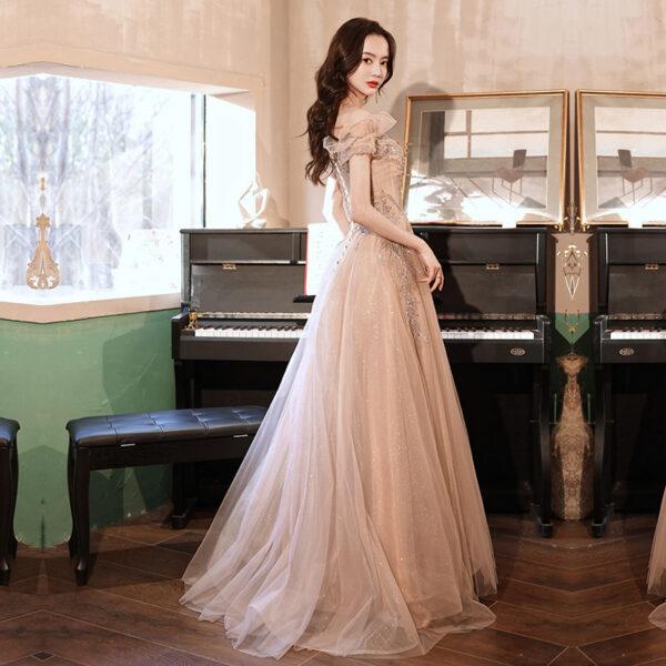 Banquet Host Small Evening Dress Women's Slim Bridesmaid Dress - Image 5
