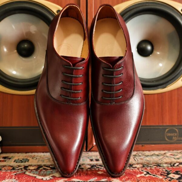 Goodyear Handmade Shoes Super Pointed Toe Wine Red Personality - Image 8