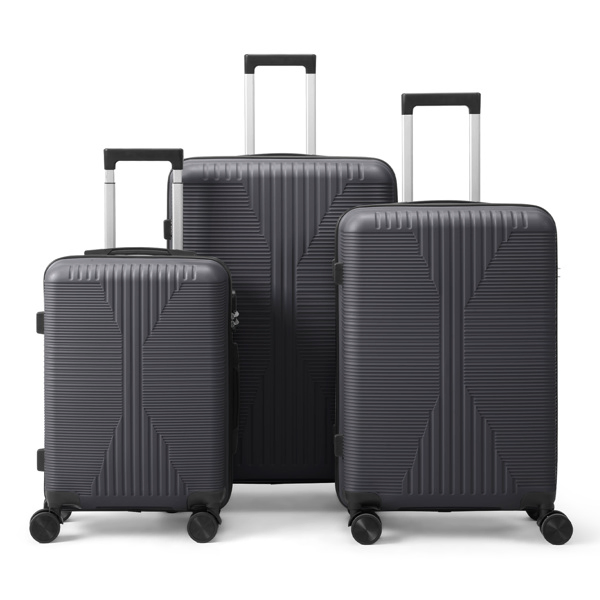 Non-TSA Customs Lock 3-in-1 PP Trolley Case, 20in, 24in, 28in, PP, Dark Gray - Image 12