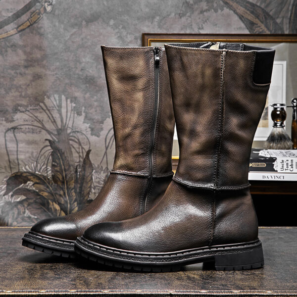 Men's Vintage Handmade Thick Sole Leather Boots - Image 9