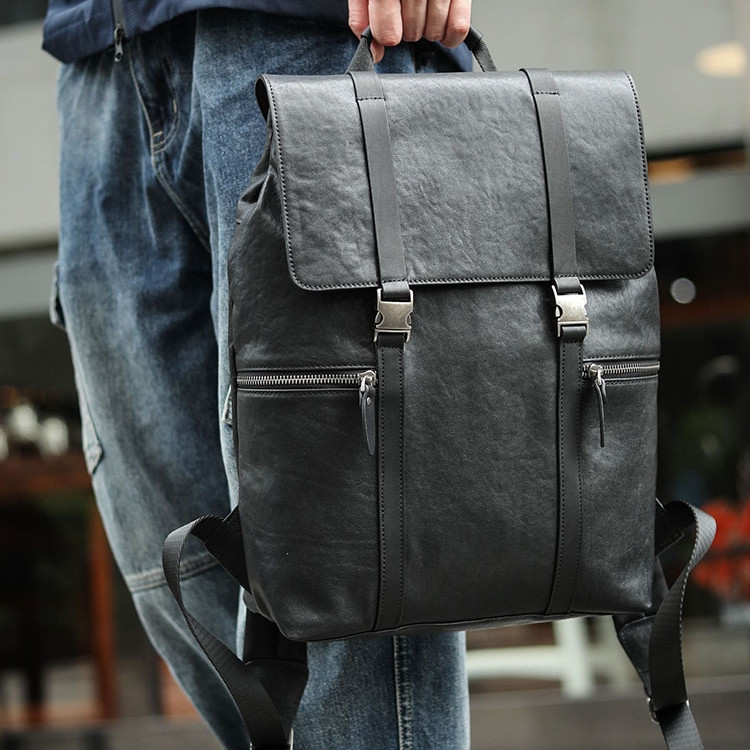 Business Commuting Cowhide Large Capacity Backpack - Image 2