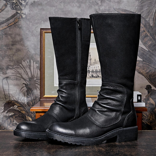 Men's Platform High Top Zip Boots - Image 12