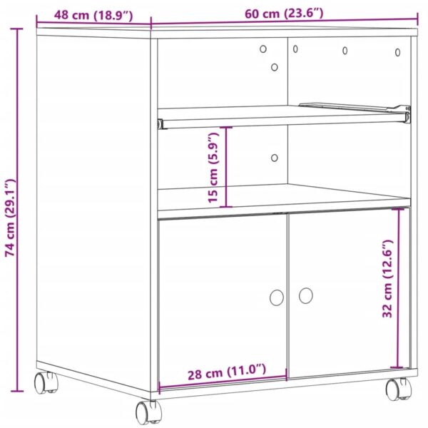 printer stand with wheels 60x   printer stand with - Image 3