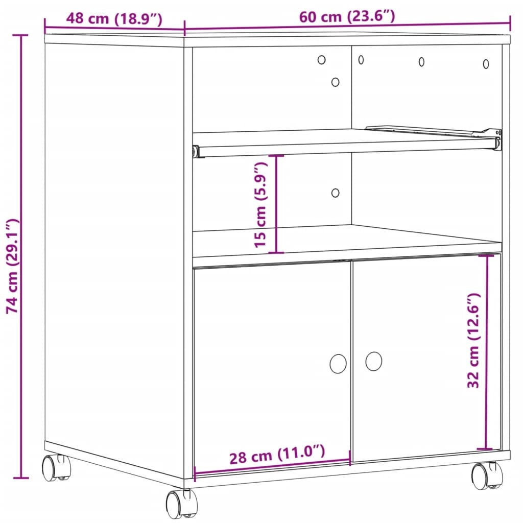 printer stand with wheels 60x   printer stand with - Image 3