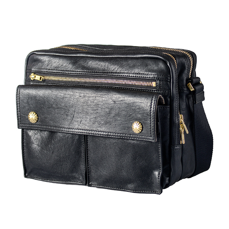Handmade Top Layer Cowhide Japanese Street Casual Shoulder Bag - Image 8