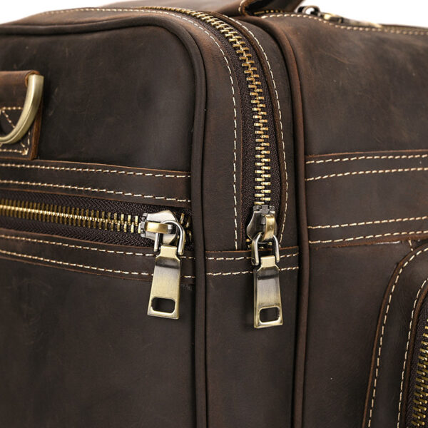 Large Capacity Retro Crazy Horse Leather Travel Bag - Image 4