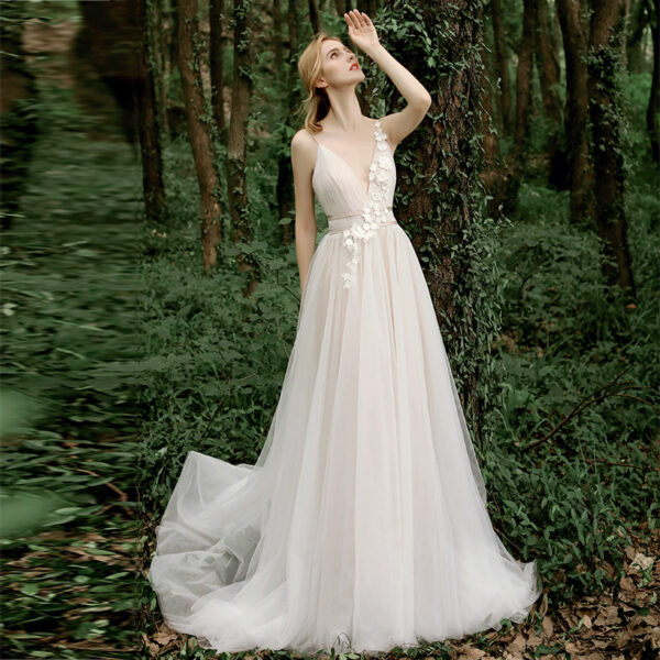 Women's Minimalist Deep V-neck Seaside Dress - Image 9
