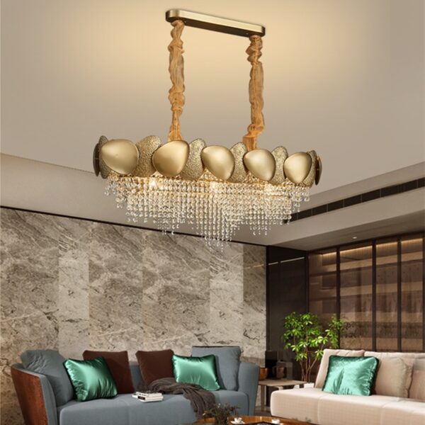 Stainless Steel Living Room Ceiling Crystal Chandelier - Image 2