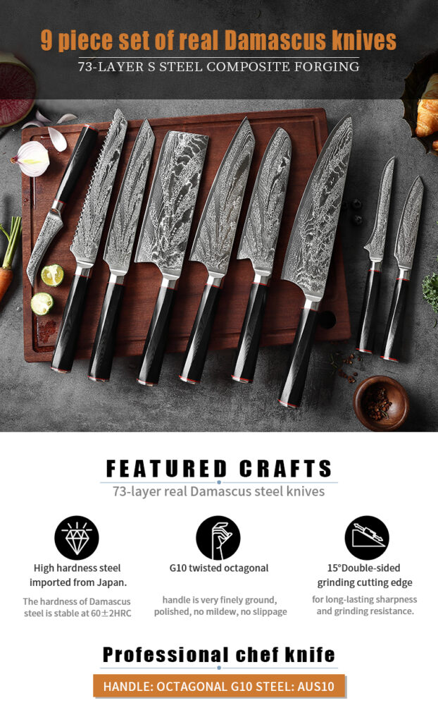Damascus Steel Knife Chef's Knife Set Knife