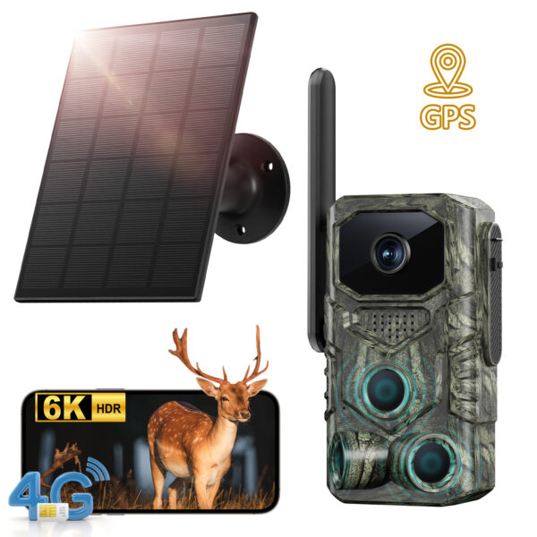 4G GPS Hunting Outdoor Trail Camera Wide Angle 4MP Camouflage Wildlife Deer Monitoring Solar Hunt Camera - Image 9