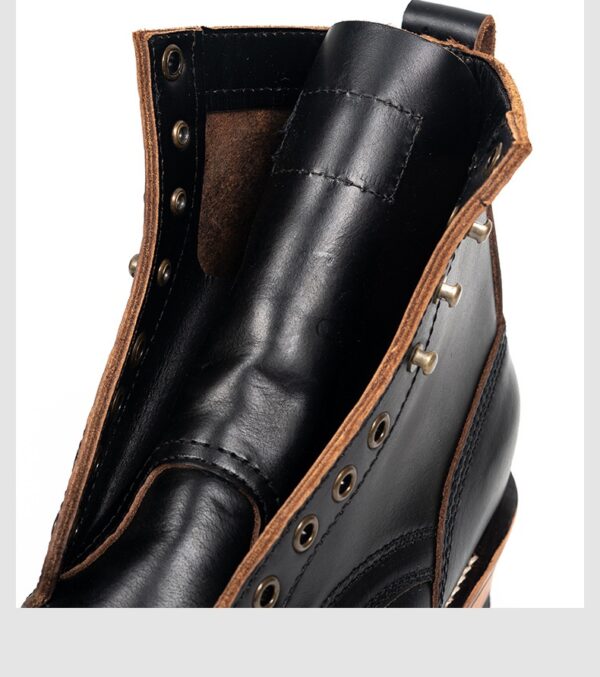Tooling First Layer Cowhide Fall Winter Men Genuine Leather Boots - Image 9