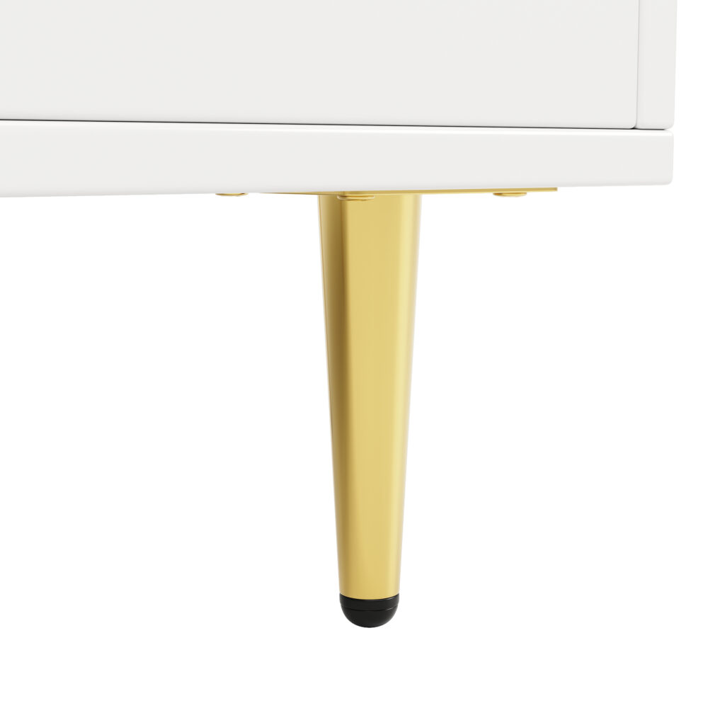 Multi-purpose Storage Cabinet145 X 39 X 171 Cm, Modern Design, With Changhong Glass Door, Wine Glass Holder, Multi-layered Storage Space, White With Gold Decoration, Suitable For Home And Restaurant