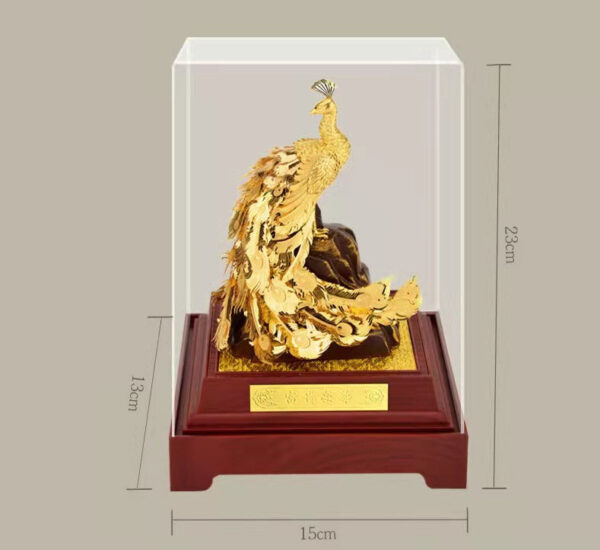 Gold Foil Peacock Resin Ornament Crafts - Image 4
